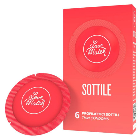 Profilattici Preservativi Sottile love match 6 pz