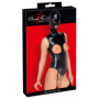 Body intimo seno scoperto con reggicalze e maschera bdsm