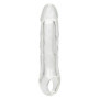 Guaina manicotto realistico per pene con anello testicoli Clear Extension 6.5 In