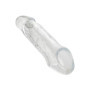 Guaina manicotto realistico per pene con anello testicoli Clear Extension 6.5 In