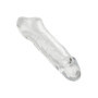 Guaina manicotto realistico per pene con anello testicoli Clear Extension 7.5 Inch