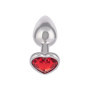 Plug anale in metallo con pietra a cuore Jewel Small Ruby Heart Plug