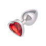 Plug anale in metallo con pietra a cuore Jewel Small Ruby Heart Plug