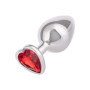 Plug anale grande in metallo con pietra cuore indossabile Jewel Large Ruby Heart Plug