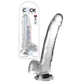 Dildo grande realistico vaginale anale con ventosa King Cock Clear 9 Inch Balls