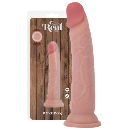 Dildo con ventosa vaginale anale realistico Deluxe Dual Density Dong 8 Inch