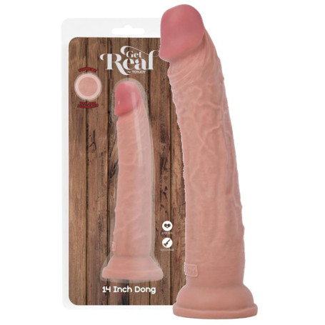 Dildo maxi vaginale anale realistico con ventosa Deluxe Dual Density Dong 14 In