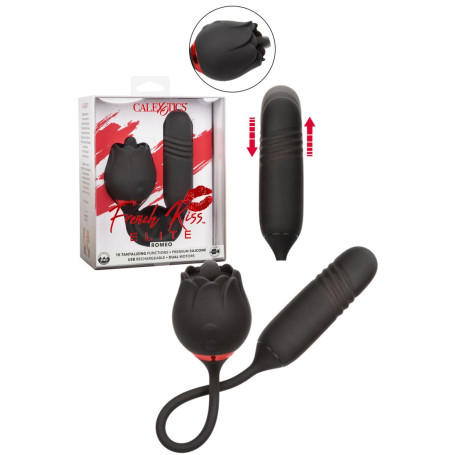 Vibratore bullet in silicone vaginale con lingua vibrante clitoride French Kiss Elite Romeo