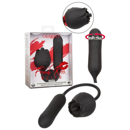 Vibratore piccolo vaginale in silicone con lingua vibrante stimola clitoride French Kiss Elite Lover