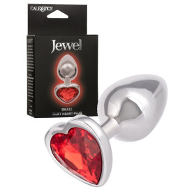 Plug anale in metallo con pietra a cuore Jewel Small Ruby Heart Plug