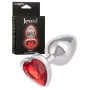 Plug anale in metallo con pietra a cuore Jewel Small Ruby Heart Plug