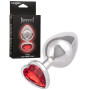 Plug anale grande in metallo con pietra cuore indossabile Jewel Large Ruby Heart Plug