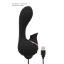 Vibratore vaginale per punto G in silicone con succhia clitoride Mythical Black