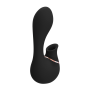 Vibratore vaginale per punto G in silicone con succhia clitoride Mythical Black