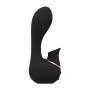 Vibratore vaginale per punto G in silicone con succhia clitoride Mythical Black