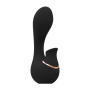 Vibratore vaginale per punto G in silicone con succhia clitoride Mythical Black