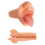 Masturbatore maschile bocca finta realistica vibrante Courtney Vibrating Mouth Stroker - Vanilla