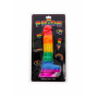 Fallo anale vaginale con ventosa e testicoli in silicone realistico Rainbow Lover 7 Inch pride