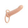 vibratore ricaricabile strap-on con anello fallico