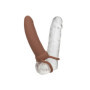 CalExotics vibratore strap on doppio anello fallico