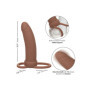 CalExotics vibratore strap on doppio anello fallico