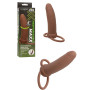 CalExotics vibratore strap on doppio anello fallico