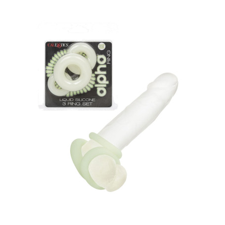 Anelli fallici ritardanti uomo in Silicone 3 Ring Set brillano al buio