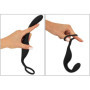 Vibratore in silicone nero per prostata con fallo vibrante con anello fallico