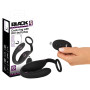 Vibratore in silicone nero per prostata con fallo vibrante con anello fallico