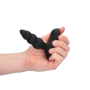 Vibratore anale in silicone nero a sfere con telecomando