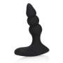 Vibratore anale in silicone nero a sfere con telecomando