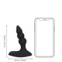 Vibratore anale in silicone nero a sfere con telecomando