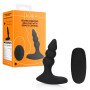 Vibratore anale in silicone nero a sfere con telecomando