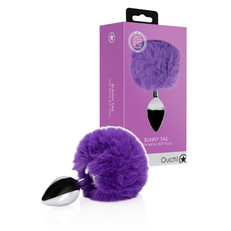 Plug anale in metallo con coda Bunny Tail Purple