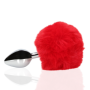 Plug anale in metallo con coda Bunny Tail Red