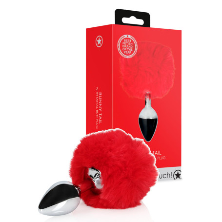 Plug anale in metallo con coda Bunny Tail Red