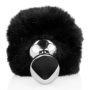 Plug anale in metallo con coda Bunny Tail Black