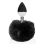 Plug anale in metallo con coda Bunny Tail Black