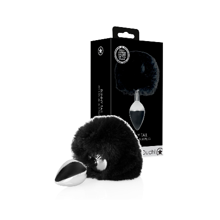 Plug anale in metallo con coda Bunny Tail Black