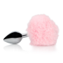 Plug anale in metallo con coda Bunny Tail Pink