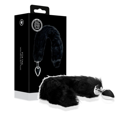 Plug anale in metallo dilatatore anale con coda Fox Tail wit Black