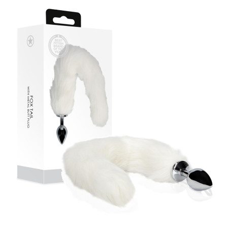 Plug anale in metallo dilatatore anale Fox Tail - White