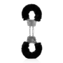 Manette in metallo con pelliccia costrittivo bondage per coppie Black