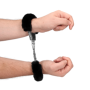 Manette in metallo con pelliccia costrittivo bondage per coppie Black