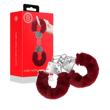 Manette per giochi erotici in metallo e pelliccia red bdsm sexy