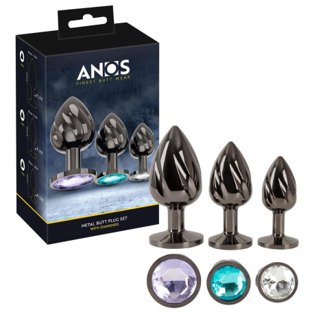 Set plug anale dilatatore anale plug con pietra in metallo