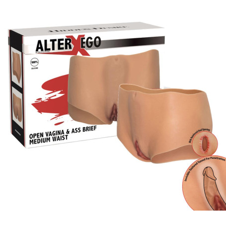 Masturbatore in silicone strap-on ultra realistico con vagina e ano penetrabile