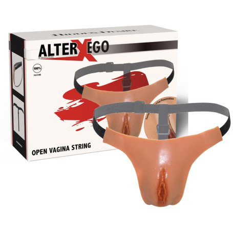 Vagina strap on regolabile in silicone penetrabile ultra realistica