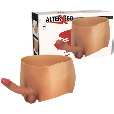 Masturbatore strap on pene indossabile realistico in silicone