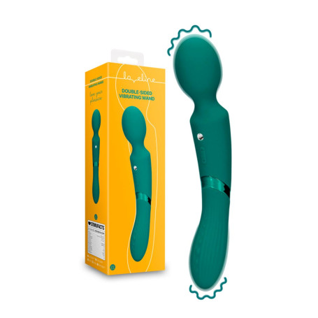 Massaggiatore vibrante double Wand in silicone ricaricabile stimolatore vaginale clitoride